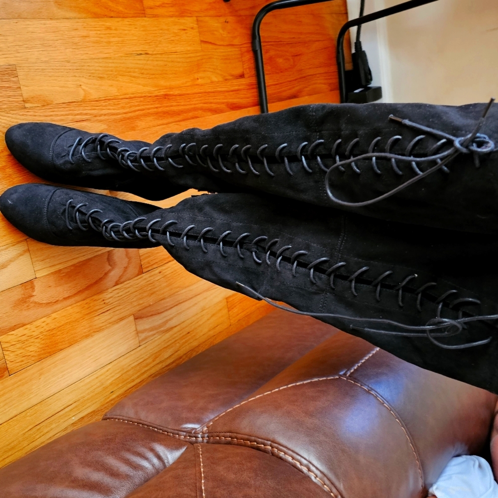 Womens Over The Knee Combat Boots